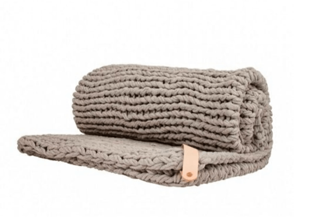 ADORIST - Chunky knit deken - GRIJS