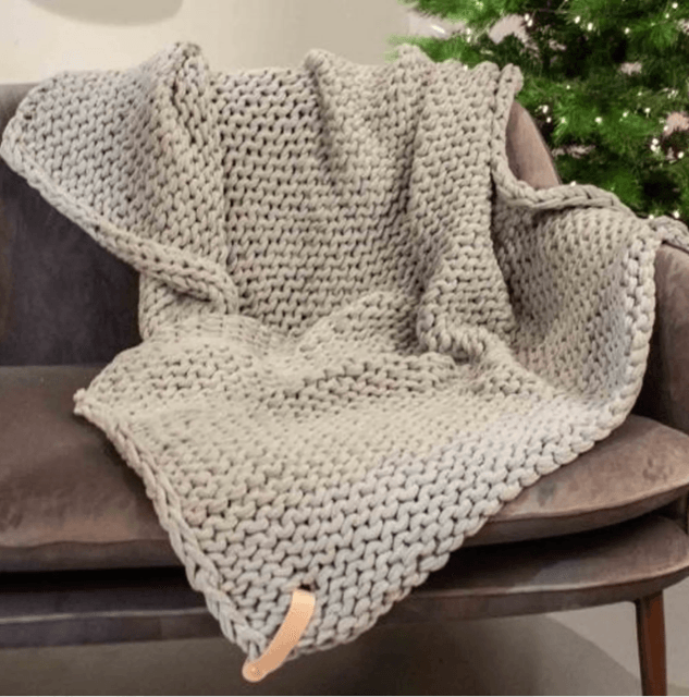 ADORIST - Chunky knit deken - GRIJS
